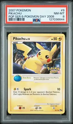 Pikachu Pop Series 6 Pokemon Day 2008 PSA 8 Pokemon Pop Series 6 #9 - Image 1