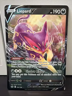 Pokemon Liepard v 104/198 Sword & Shield Chilling Reign Holo Ultra Rare - Image 1