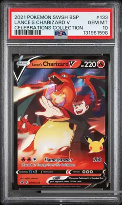 Pokemon 2021 Lance's Charizard V SWSH133 Sword & Shield Promo Holo PSA 10 - Image 1