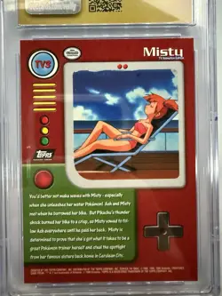 1999 Topps Pokemon Series 1 Misty TV3 CGC Pristine 10 - Image 5