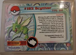 2000 Topps Pokemon TV Animation Edition Series 3 Scyther #123 Blue Logo - NM - Image 2