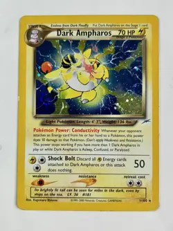 Dark Ampharos 2002 Pokemon Neo Destiny Unlimited Holo Rare #1/105 * MP * Swirl - Image 1