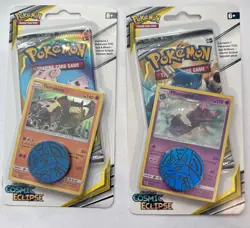 POKEMON SUN MOON COSMIC ECLIPSE BLISTER BOOSTER PACK NEW MISMAGIUS & TERRAKION - Image 1