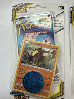 POKEMON SUN MOON COSMIC ECLIPSE BLISTER BOOSTER PACK NEW MISMAGIUS & TERRAKION - Image 2