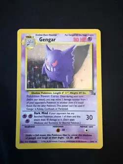 Gengar Fossil 5/62 Holo Rare Unlimited 1999 TCG Card Stock WOTC Pokemon - Image 1