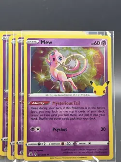 Pokemon TCG Mew Holo Rare Celebrations Card 11/025 (LOT OF 6) - Image 1