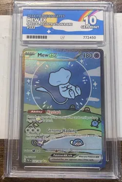 Pokemon TCG Bubble Mew EX Paldean Fates Sir Ace 10 Gem Mint Card 232/091 - Image 1