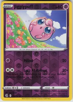 Pokemon Jigglypuff 110/264 SWSH08: Fusion Strike LP card Reverse Holo - Image 1