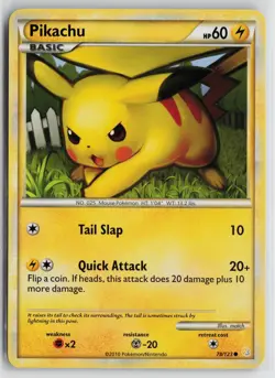 Pokemon Pikachu 78/123 HeartGold SoulSilver LP card Normal - Image 1