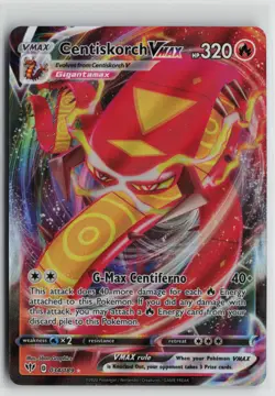 Pokemon Centiskorch VMAX 034/189 SWSH03: Darkness Ablaze Holofoil card NM - Image 1
