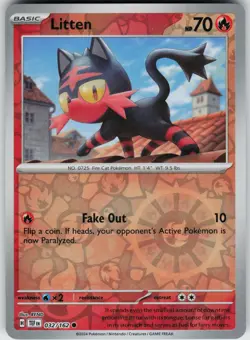 Pokemon Litten 032/162 SV05: Temporal Forces NM Reverse Holo card - Image 1