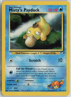 Pokemon Misty's Psyduck 054/132 Gym Heroes MP card - Image 1