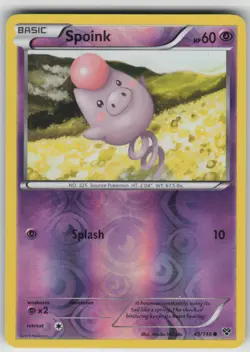 Pokemon TCG Spoink 49/146 XY Base Set Common card Reverse Holo LP - Image 1