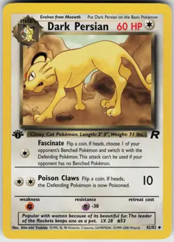 Pokemon TCG Dark Persian 42/82 Team Rocket Uncommon card 1st Edition LP - Image 1
