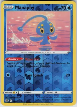 Pokemon Manaphy 041/172 SWSH09: Brilliant Stars NM Reverse Holo card - Image 1