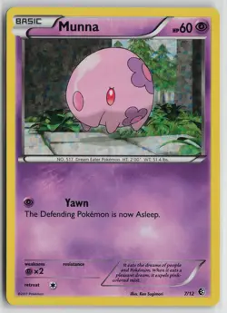Pokemon Munna - 7/12 007/012 McDonald's Promos 2011 NM card Holo - Image 1