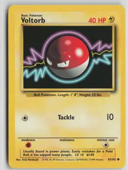 Pokemon Voltorb 067/102 Base Set LP card - Image 1