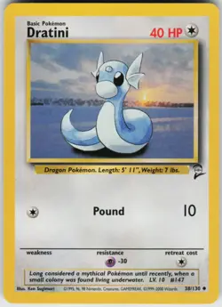 Pokemon TCG Dratini 038/130 Base Set 2 Uncommon card Normal LP - Image 1