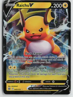 Pokemon Raichu V 045/172 SWSH09: Brilliant Stars Ultra Rare card NM - Image 1