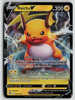 Pokemon Raichu V 045/172 SWSH09: Brilliant Stars Ultra Rare card - Image 1