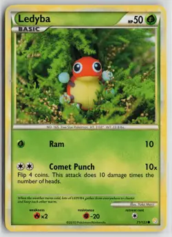 Pokemon Ledyba 71/123 HeartGold SoulSilver LP card Normal - Image 1