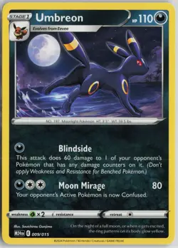 Pokemon Umbreon 009/015 McDonald's Promos 2024 LP card - Image 1