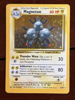 Pokemon Base Set Magneton 9/102 Holo Rare LP - Image 1