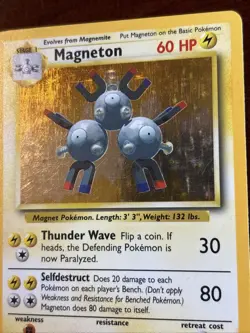 Pokemon Base Set Magneton 9/102 Holo Rare LP - Image 3