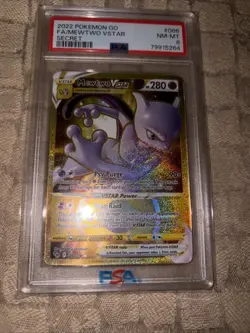 POKEMON 2022 GO Secret Rare MEWTWO Vstar #086 PSA 8 RARE 2 - Image 1