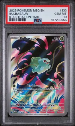 Pokemon TCG Bulbasaur IR 133/132 Mega Evolutions PSA 10 - Image 1