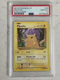 Pokemon - Pikachu 35/108 - 2016 XY Evolutions - PSA 10 GEM MINT - Image 1