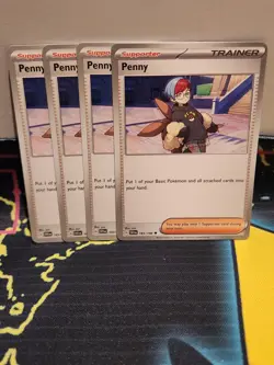 Pokemon Scarlet & Violet Base Penny 183/198 Trainer Playset X4 NM - Image 1