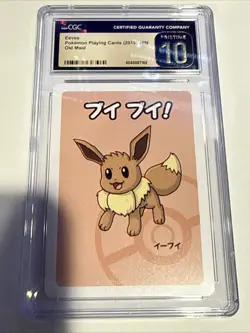 2019 Pokemon Japanese Playing Cards Old Maid Eevee CGC 10 PRISTINE Graded - Image 1