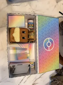 Prismatic Evolutions & Mega Zard UPC Deck Box, Sleeves And Play Mat AND Cards - Image 2