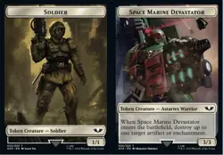 Mint/Near-Mint, English - 4 x MTG Space Marine Devestator Token // Soldier Token - Image 1