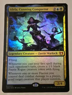 Alela, Cunning Conqueror FOIL Wilds of Eldraine Magic MTG Faerie (LP) - Image 1