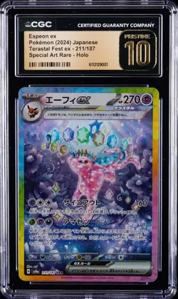 2024 POKEMON TERASTAL FEST EX JPN SPECIAL ART RARE #211 ESPEON EX CGC 10 PERFECT - Image 1