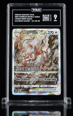 2023 POKEMON CROWN ZENITH GG56 HISUIAN ZOROARK VSTAR ALT ART - TAG 9 MINT - Image 1