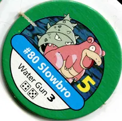 Slowbro #80 Water Gun Green Pog Chip from Pokemon Master Trainer 1999 Board Game - Image 1