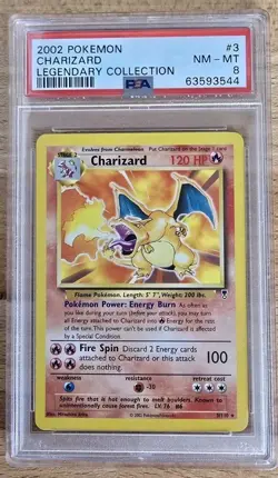 2002 Pokemon Legendary Collection Charizard #3 3/110 PSA 8 - Image 1