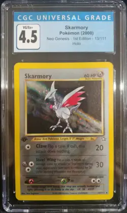 Skarmory 13/111 Neo Genesis 1st Edition Holo Rare CGC 4.5 VG/Ex+ Pokemon TCG - Image 1