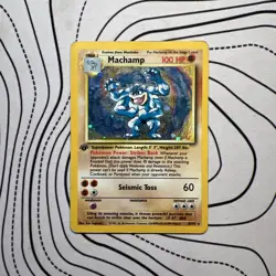 Pokemon TCG Machamp Base Set 8/102 1st Edition MP/HP - Image 1
