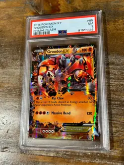 Pokemon 2015 XY Primal Clash GROUDON EX #85 PSA 7 Near Mint RARE - Image 1
