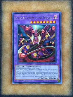 Yugioh Starving Venom Fusion Dragon LED5-EN052 Rare 1st Ed NM - Image 1