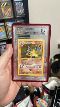 1999 Pokemon Base Set Charizard BGS 6.5 Holo Rare Card 4/102 EX-MT Condition - Image 1