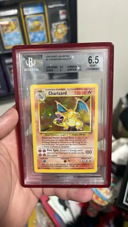 1999 Pokemon Base Set Charizard BGS 6.5 Holo Rare Card 4/102 EX-MT Condition - Image 2