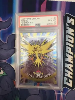 PSA 10 Topps Chrome Pokemon T.V 145 Zapdos Graded Pokemon Card - Image 1