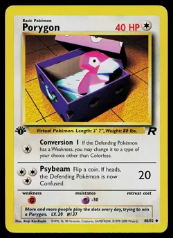 Pokemon Card - Porygon Team Rocket 48/82 Uncommon 1st Edition - Image 1
