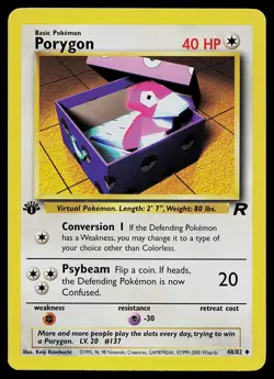 Pokemon Card - Porygon Team Rocket 48/82 Uncommon 1st Edition - Image 1