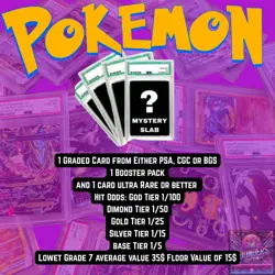 Pokemon Mystery Slab Packs PSA, CGC Or BGS Graded Card +1 Booster Pack & 1 Card - Image 2